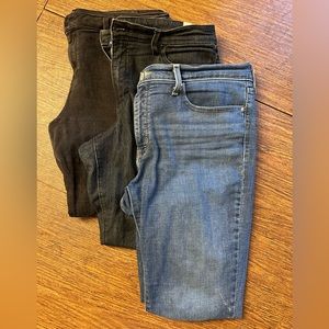 3 pair women’s jeans, 14. 2 blue, 1 black. Gently worn 1 season. Smoke-free home